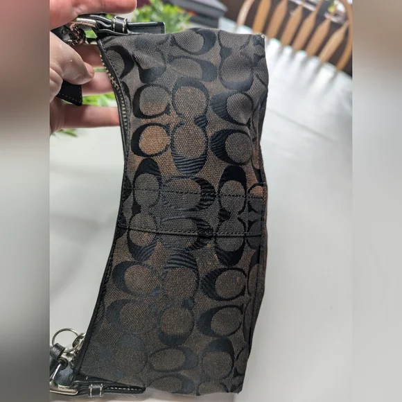 Y2K Coach Signature Fabric Black Shoulder Bag 6371 - Picture 7 of 16